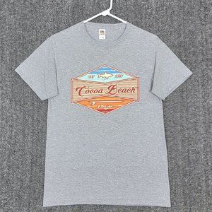 Cocoa Beach T-Shirt Womens Small Gray Short Sleeve Crewneck Florida FL